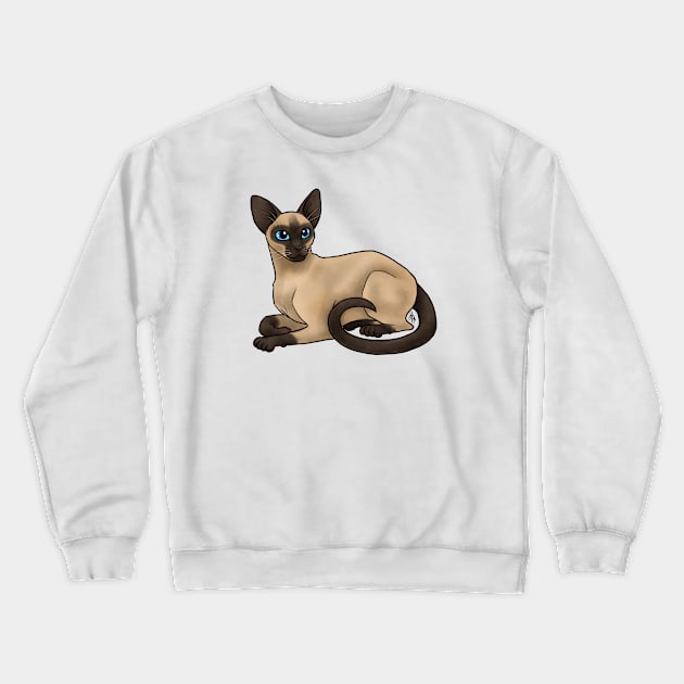 Cat - Siamese - Seal Point Crewneck Sweatshirt by Jen's Dogs Custom Gifts and Designs